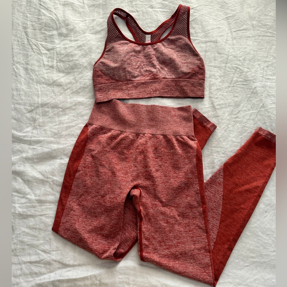 PINK Victoria's Secret Seamless Heathered Workout SET Legging and Bra